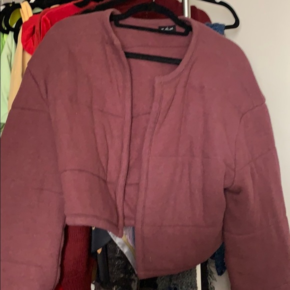 Quilted cropped puffer cardigan - Picture 2 of 2